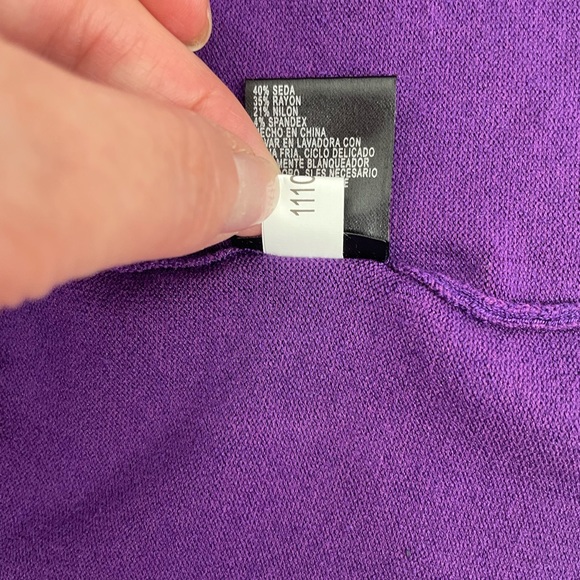 Alex Marie Silk Blend Cardigan Womens L Large Purple Ruffle Collar Long Sleeve - Picture 5 of 10